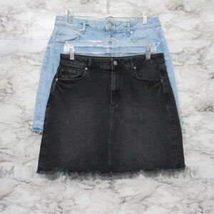 Set of LOFT Black and Light Blue Mini Skirts